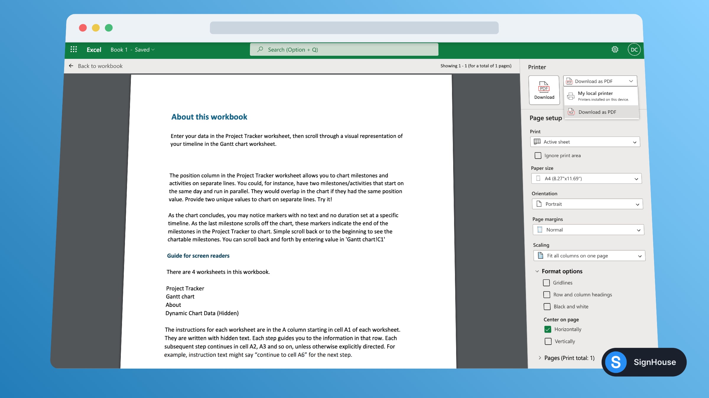 How to print excel to pdf without converter signhouse